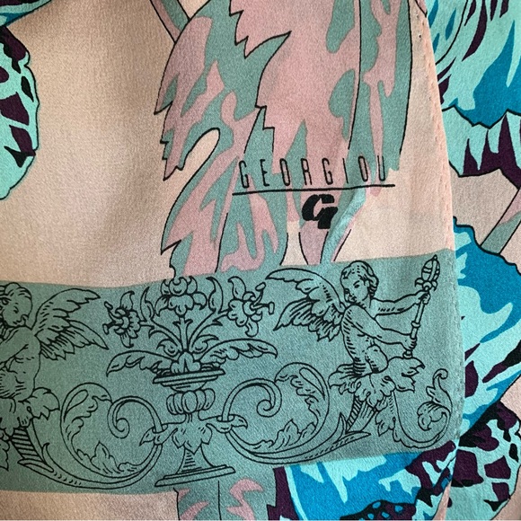 Georgiou Vintage 90’s Floral Silk Rectangular Scarf - Picture 6 of 6